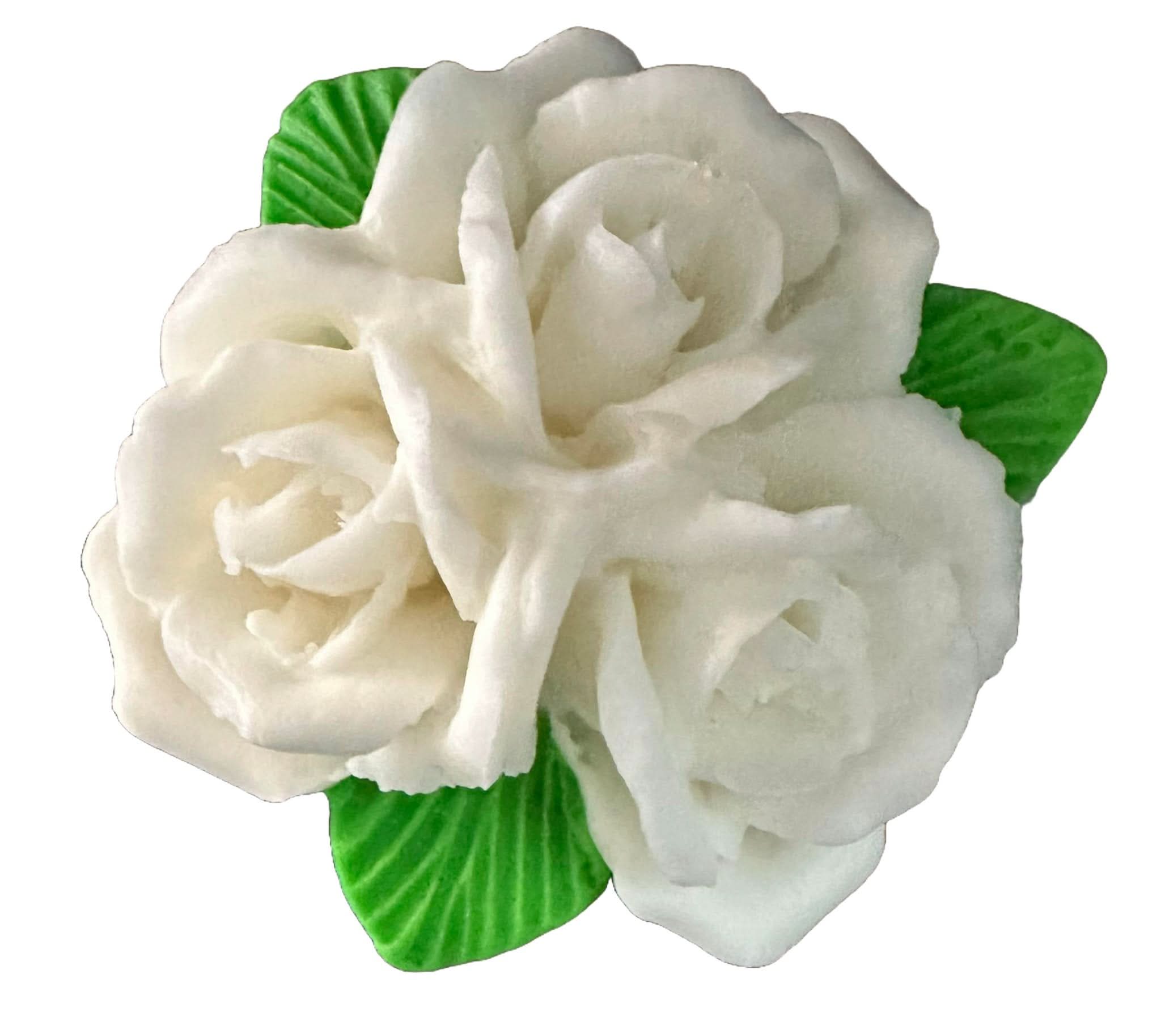 Decoratiune comestibila din zahar, Buchet de trandafiri albi Decoratiuni din Pasta de Zahar Nati Shop