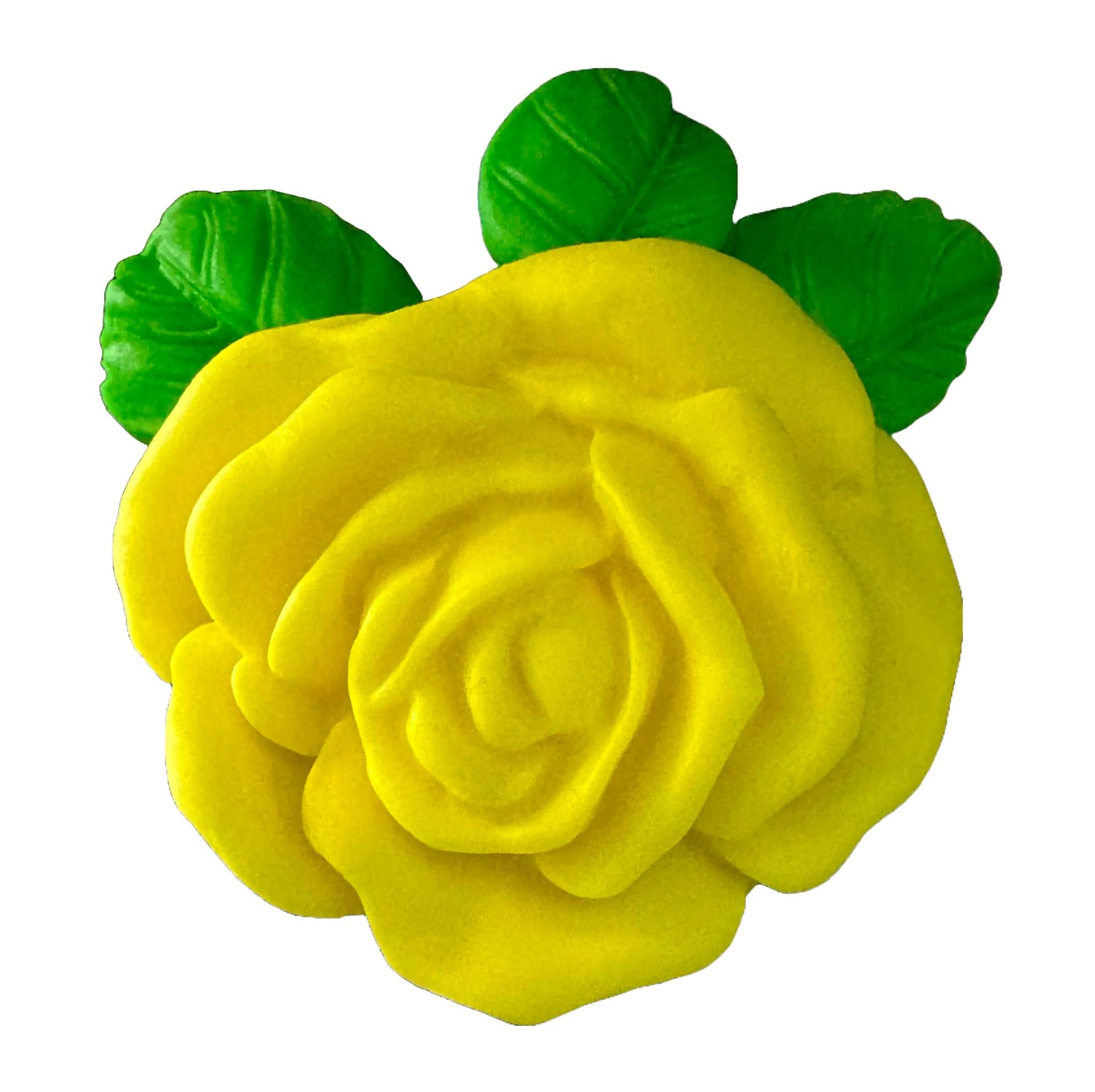 Decoratiune comestibila din zahar, Trandafir galben Decoratiuni din Pasta de Zahar Nati Shop
