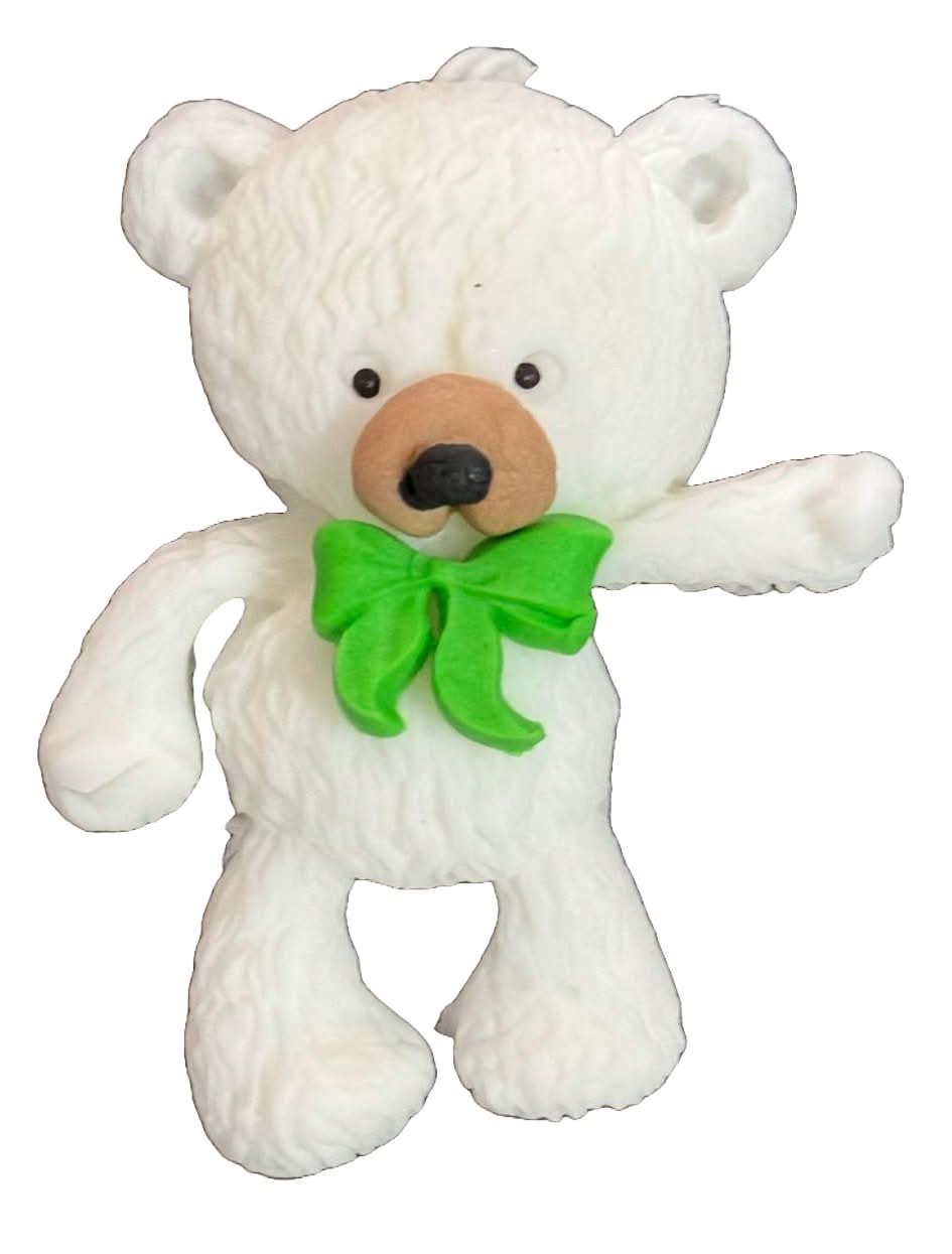 Decoratiune comestibila din zahar, Ursulet cu papion Decoratiuni din Pasta de Zahar Nati Shop