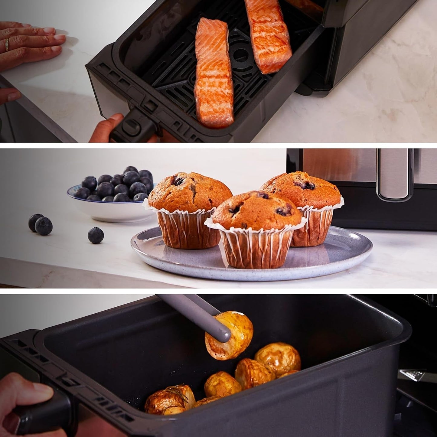 Kenwood Khealthy Twin Airfryer, 8L (2X4L), cameră dublă, 8 programe, funcție Dual Cook & Sync Finish, ecran tactil Electrocasnice Naty Shop