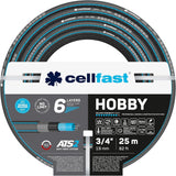 Furtun de grădină CELLFAST, furtun de apă cu 6 straturi, furtun de irigare din material textil cu împletitură dublă, rezistent la UV, anti-alge, furtun flexibil, 32 bar, 1 inch, 25 metri, Hobby