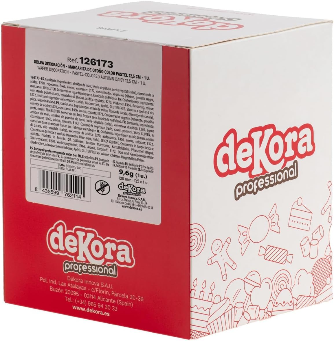dekora - Floare uriașă de 12,5 cm - Dalia de toamnă - Fără gluten, fără lactoză, vegan - Decorațiuni de tort pentru nunți, zile de naștere și deserturi - Ușor de utilizat Pasta de zahar Naty Shop