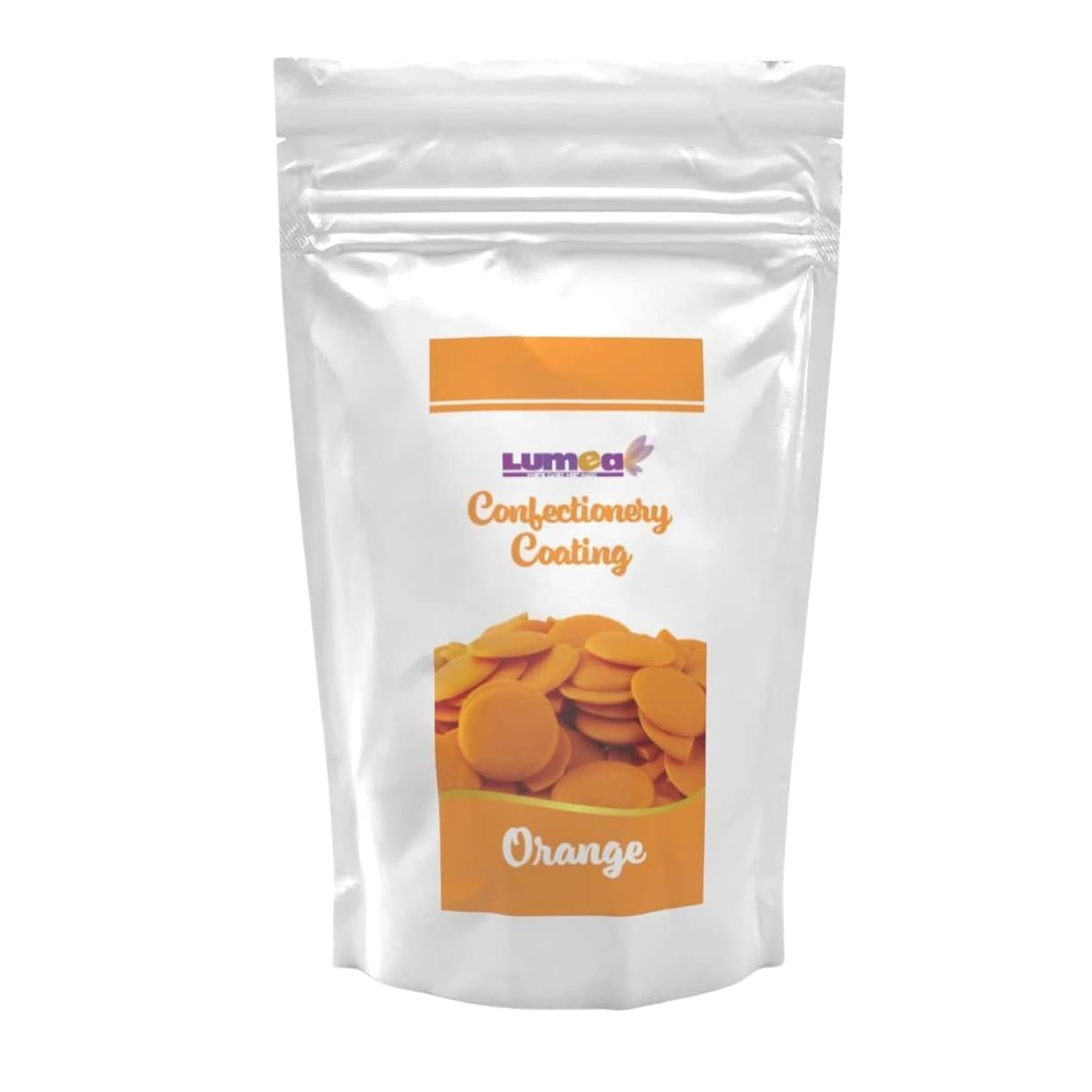 Dekozauber24 couverture drops, alb, 500g, cu aromă de ciocolată albă și vanilie, chipsuri Deco Melts, rezistent la microunde, pentru cake pops, prăjituri, tarte, torturi, picurare sau glazură Pasta de zahar Naty Shop Portocaliu