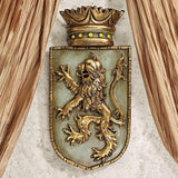 Design Toscano Scut medieval Leu vertical, sculptură murală Statuete si sculpturi Naty Shop