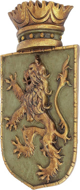 Design Toscano Scut medieval Leu vertical, sculptură murală Statuete si sculpturi Naty Shop