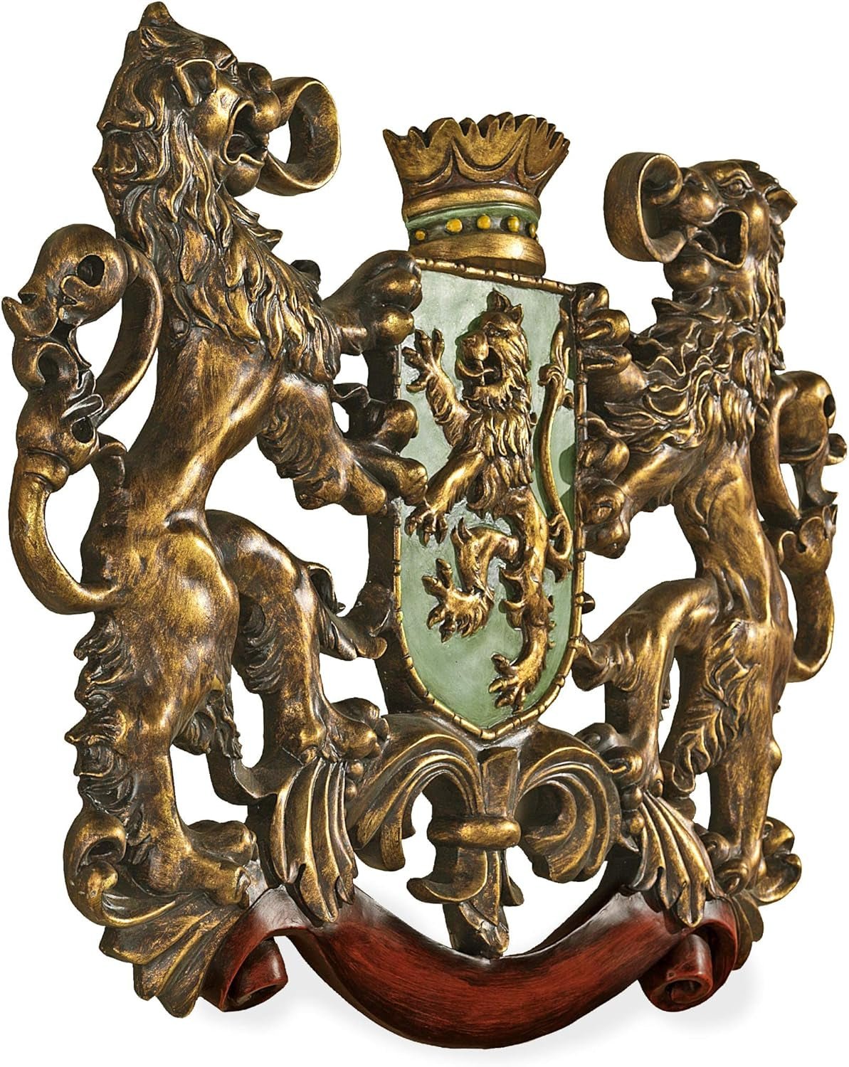 Design Toscano Scut medieval Leu vertical, sculptură murală Statuete si sculpturi Naty Shop Traversarea bălții