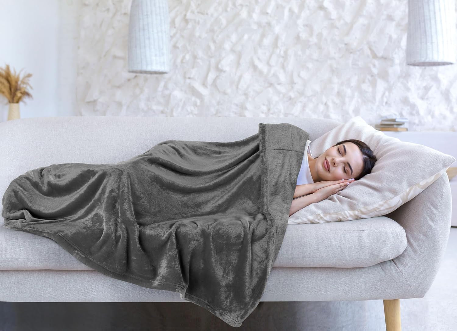 Utopia Bedding Pătură confortabilă din fleece [228X228 Cm, gri] Pătură moale, ușoară, caldă și pufoasă Pătură confortabilă și respirabilă pentru pat canapea canapea Paturi si Cuverturi Besuche den Utopia Bedding-Store