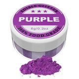 Sclipici comestibil - 6G colorant alimentar pudră pentru ciocolată, căpșuni, brioșe, prăjituri, fondant (violet)