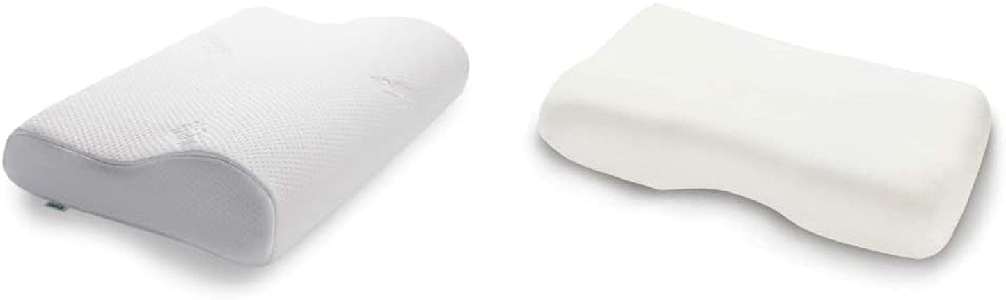 Pernă de dormit TEMPUR Original din spumă cu memorie, pernă ergonomică cu suport pentru gât pentru persoanele care dorm pe o parte și pe spate, senzație fermă, S (50 x 31 x 8/5 cm), Alb