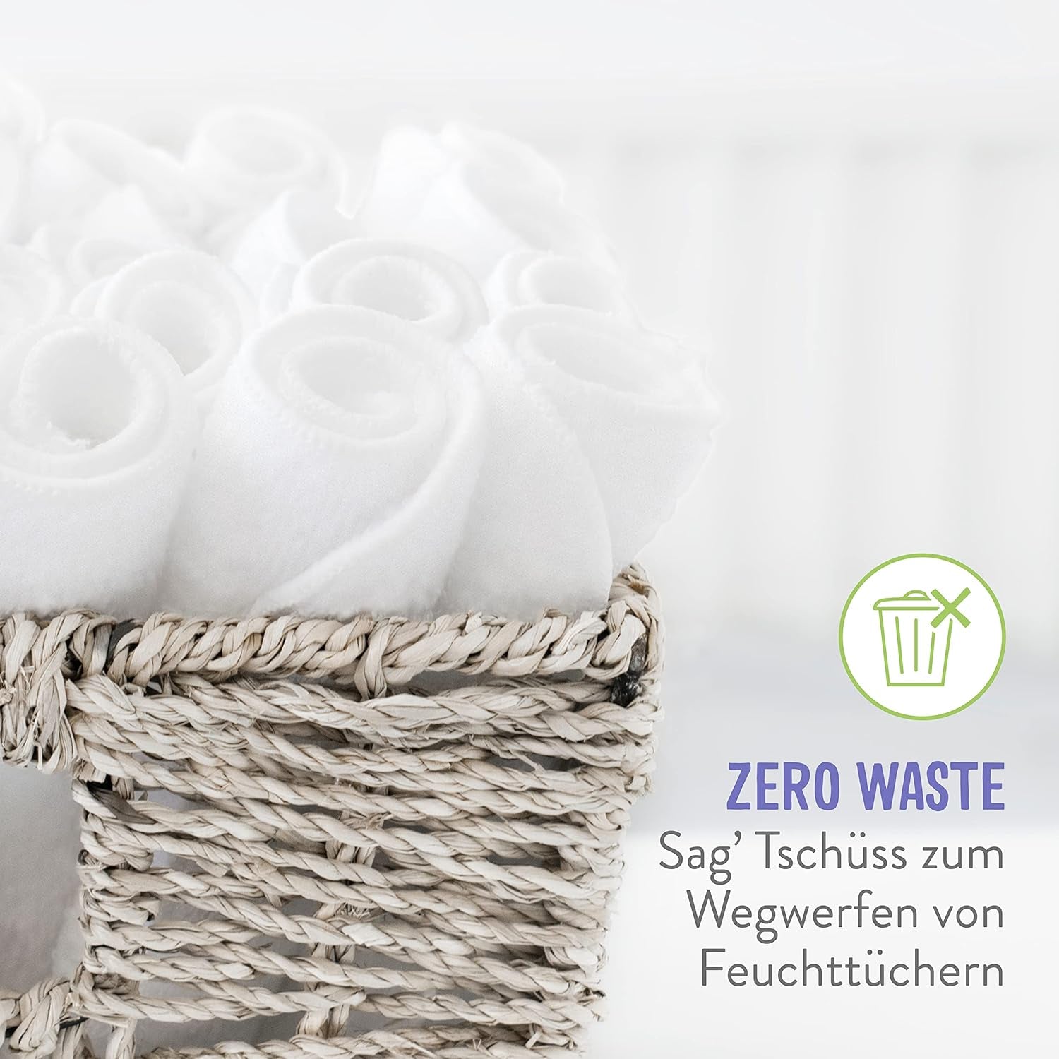Bambino Mio, șervețele umede reutilizabile pentru bebeluși - Basic - ecologice, fără substanțe chimice, cu două fețe, lavabile, pachet de 10, Cloud - ambalajul poate varia