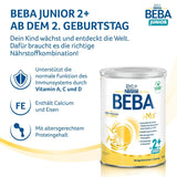 Băutură cu lapte BEBA Junior 2+ de la 2 ani, Cu HMO, Conținut de proteine adaptat vârstei, Numai lactoză, Fără ulei de palmier, Fără ulei de pește, Hrană pentru copii mici, Lapte praf pentru bebeluși, Pachet de 3 (3 x 800g)