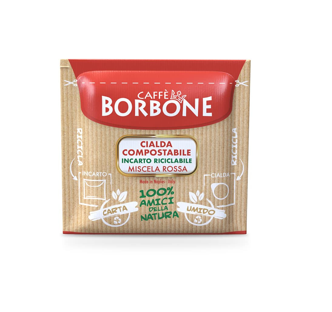 Caffè Borbone Kompostierbare Kaffeepads, Rote Kaffeemischung - 150 Pads - Kompatibel mit ESE System Papier Pads 44 mm
