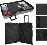 DKNY - Valiză mare cu 4 roți valiză mare ușoară - Valiză de călătorie cu roți mare. Valiză de călătorie mare pentru avioane Valiză hard shell cu închidere certificată - Valiză troler mare, argintie Bagaje și echipament de călătorie Naty Shop