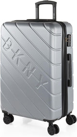 DKNY - Valiză mare cu 4 roți valiză mare ușoară - Valiză de călătorie cu roți mare. Valiză de călătorie mare pentru avioane Valiză hard shell cu închidere certificată - Valiză troler mare, argintie Bagaje și echipament de călătorie Naty Shop argint M
