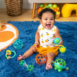 Set cadou Bright Starts Little Shakers cu 6 piese - Zornăitoare și jucării de dentiție pentru bebeluși, fără BPA, ușor de prins, unisex, pentru nou-născuți+