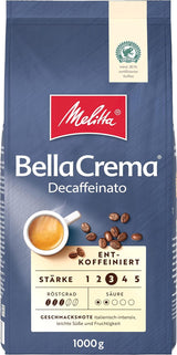 Boabe de cafea Melitta BellaCrema La Crema 1kg și boabe de cafea decofeinizate BellaCrema Decaffeinato 1kg