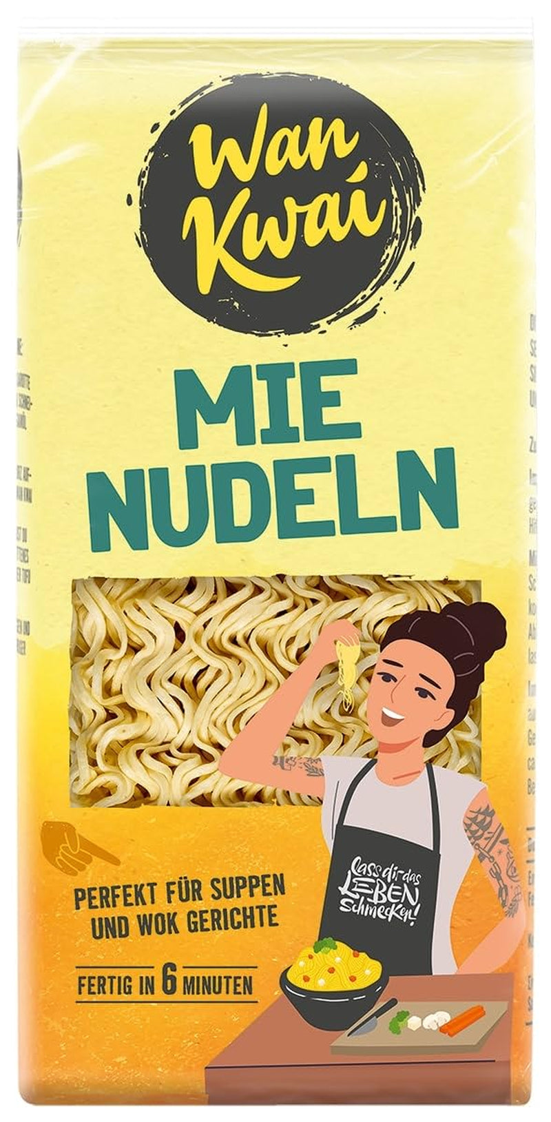 Tăiței Wan Kwai Mie 250g: Versatili în supe și mâncăruri la wok, se prepară rapid în 6 minute, descoperă gustul bucătăriei asiatice și beneficiază de ingrediente de înaltă calitate.