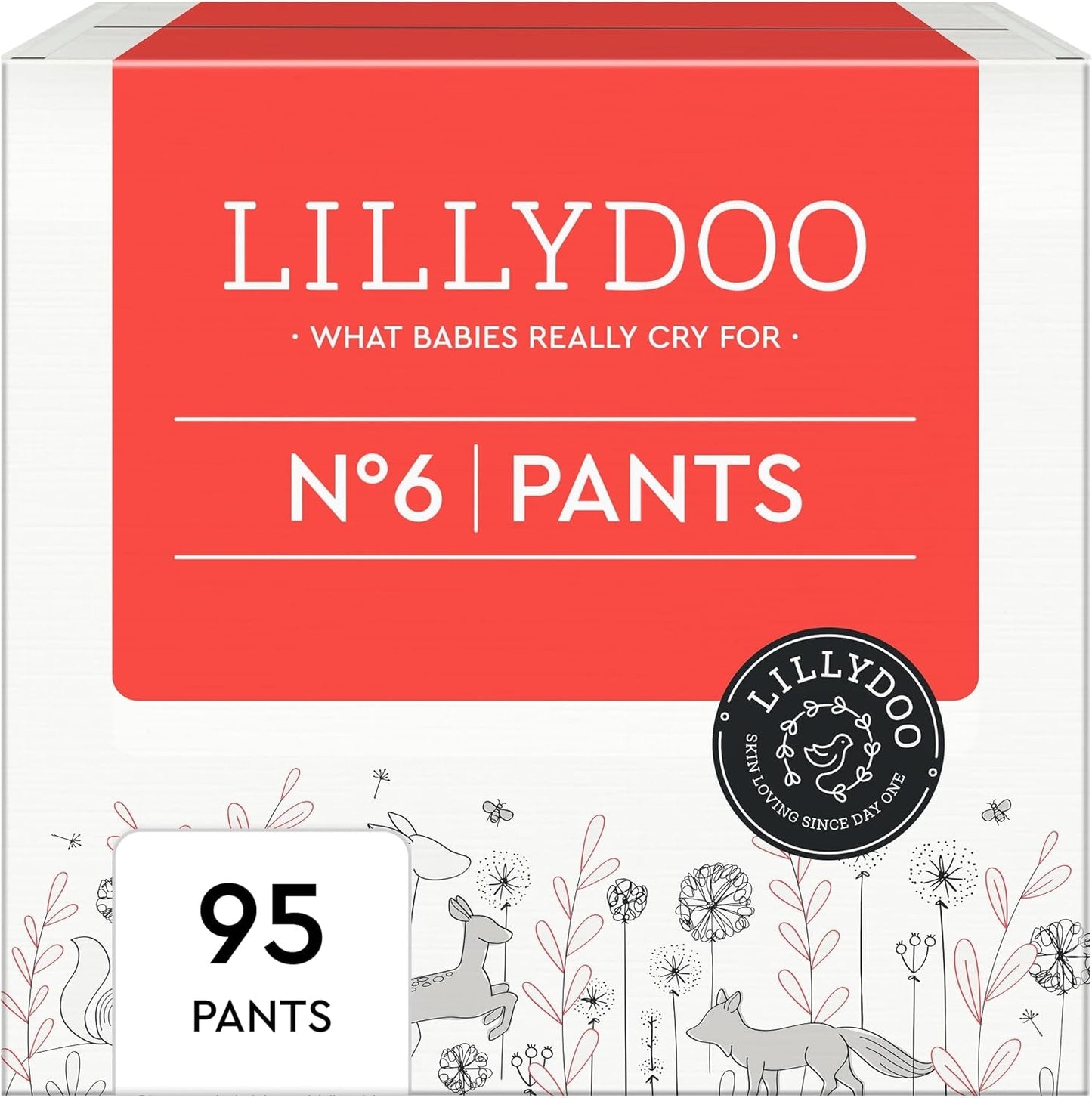 Pantaloni LILLYDOO prietenoși cu pielea, mărimea 5 (12-17 kg), cutie lunară (105 bucăți)