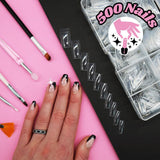 TRIXES 500 bucăți vârfuri pentru unghii cu gel, unghii franțuzești, vârfuri acrilice transparente pentru manichiură DIY, 10 modele diferite