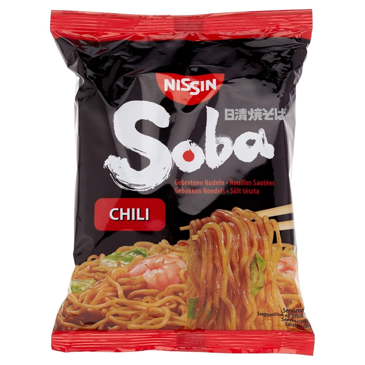 Tăiței prăjiți din grâu Nissin cu aromă de chili, 111 g