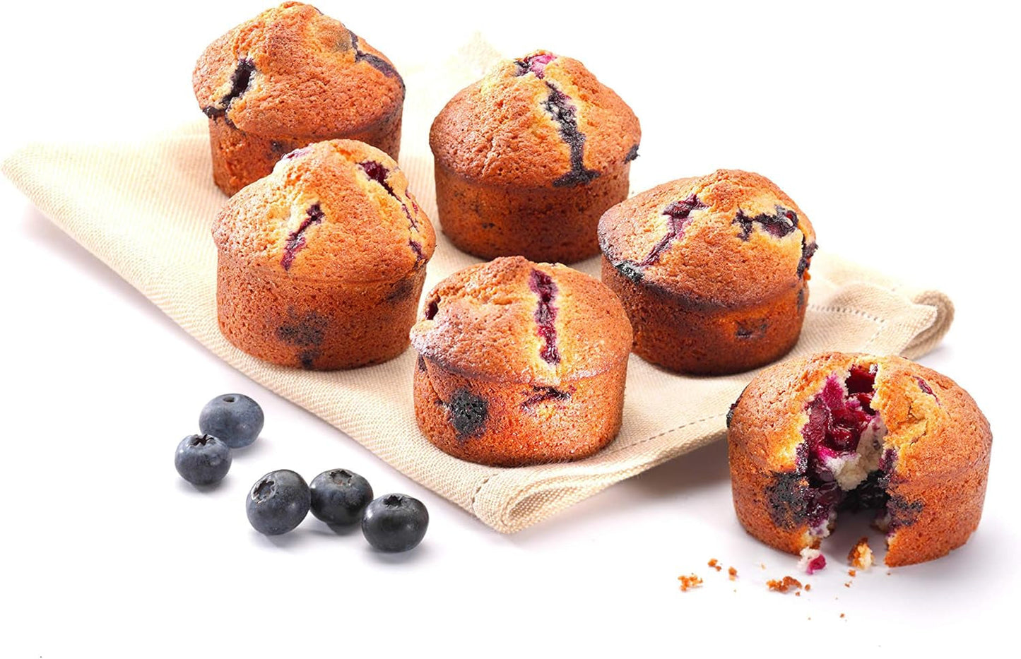 Pyrex BANDEJA 6 MAGDALENAS ASIMETRIA PX Muffinförmchen, Metall, Bunt, 6 Magdalena Matrite si tavi pentru copt Naty Shop