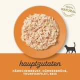 Applaws 100% natürliches Nassfutter für Katzen, Hühnerbrust mit Thunfischfilet in Brühe - Packung mit 12 x 70g Beuteln