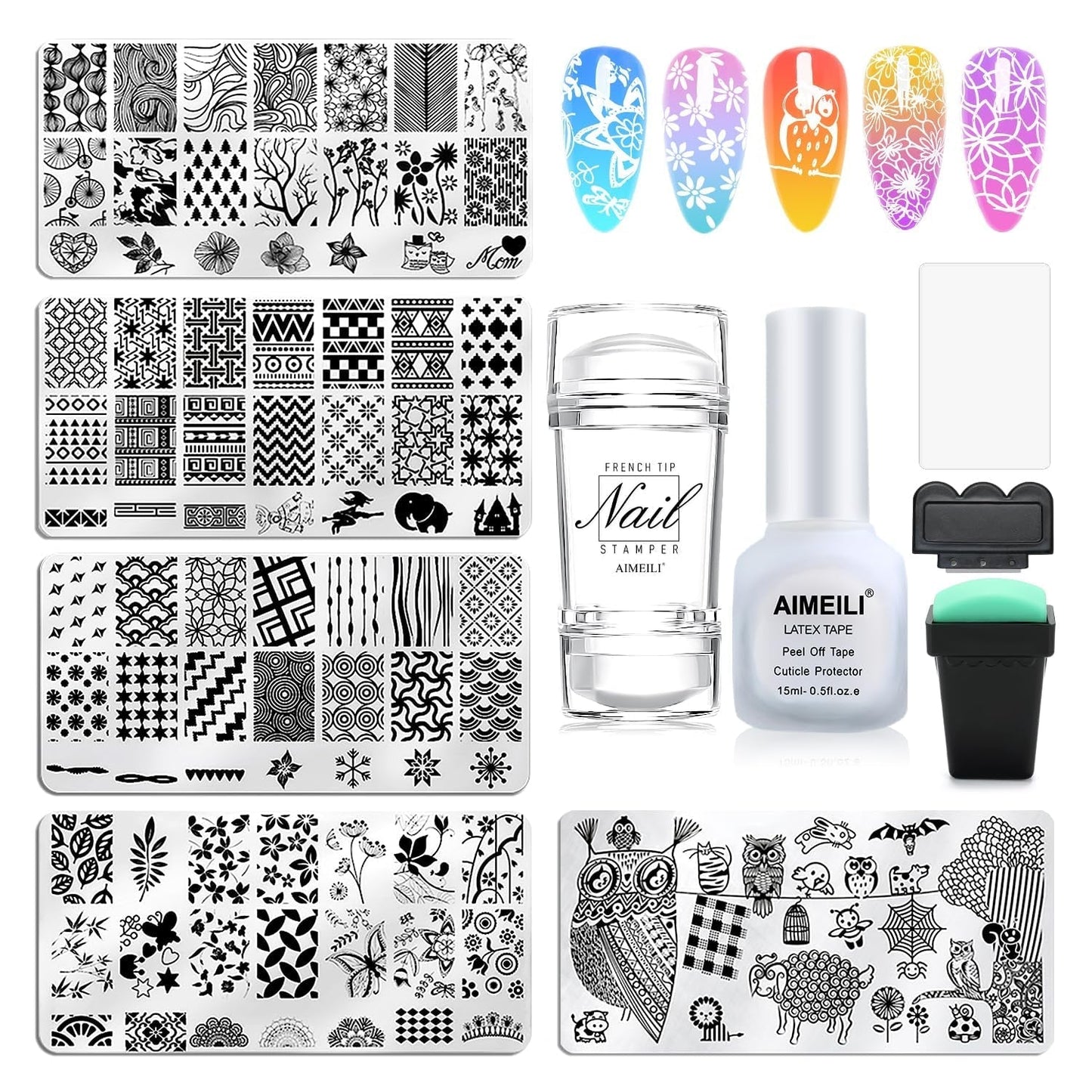 AIMEILI Latex Peel off Tape Nagellack Korrektor Hautschutz Fingerschutz Für Nail Art Palisade Geruchlos Weiß 15Ml