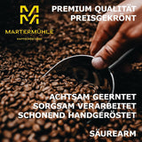 Boabe de espresso Martermühle Bike 500g Strong | Arabica/Robusta | Arome: Nuci de macadamia, ciocolată cu lapte | Boabe de espresso întregi prăjite ușor, aciditate scăzută