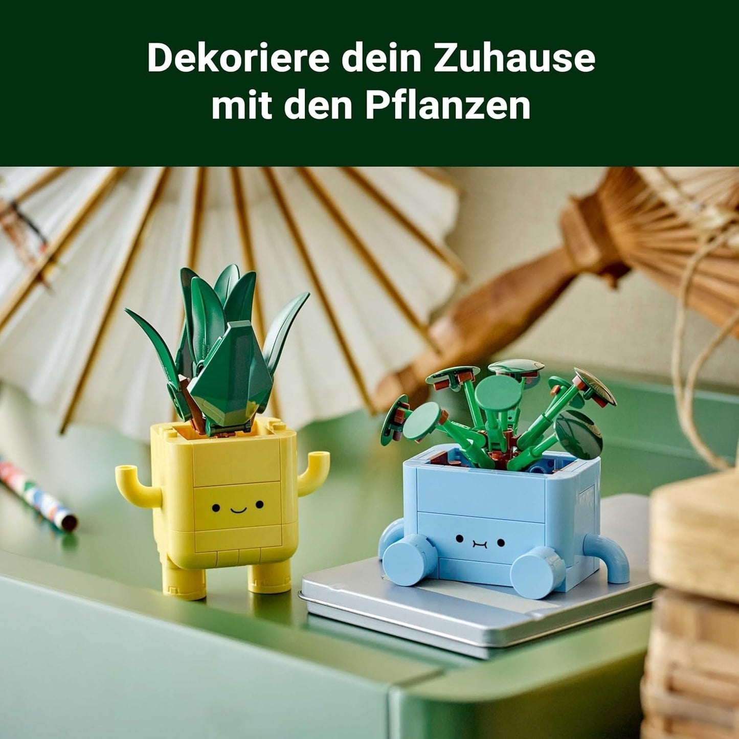 LEGO Botanicals Happy Plants - Set de bricolaj pentru copii cu 2 flori artificiale și 2 ghivece de flori colorate cu fețe de desene animate - Idee de cadou pentru fete de la 9 ani - 10349 Seturi de constructie Besuche den LEGO-Store
