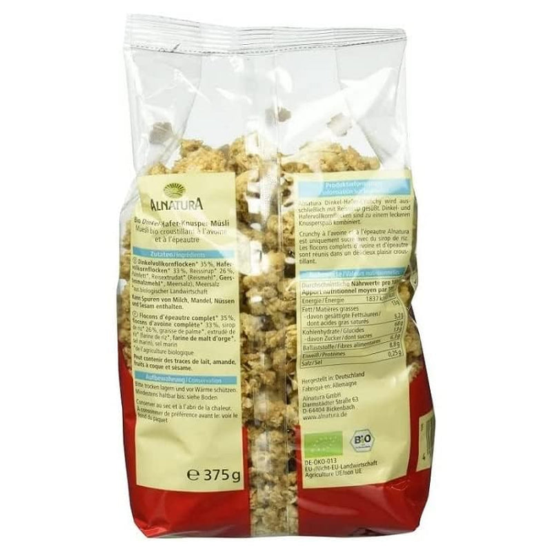 Crocant cu speltă și ovăz organic, 375g
