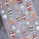 JMEOWIO Nagelsticker Weihnachten 6 Blatt Nail Art Sticker Selbstklebend Nagelaufkleber Schneeflocke Winterurlaub Niedlich Dekoration Nageldesign Zubehör