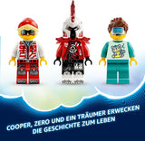 LEGO Dreamzzz Cooper's Tiger Mech și Zero'S Hot Rod Car, mașină de jucărie pentru copii, cadou pentru băieți și fete de la 9 ani, set de joacă 2 în 1 cu Mech și minifigurine 71497 Seturi de constructie Besuche den LEGO-Store