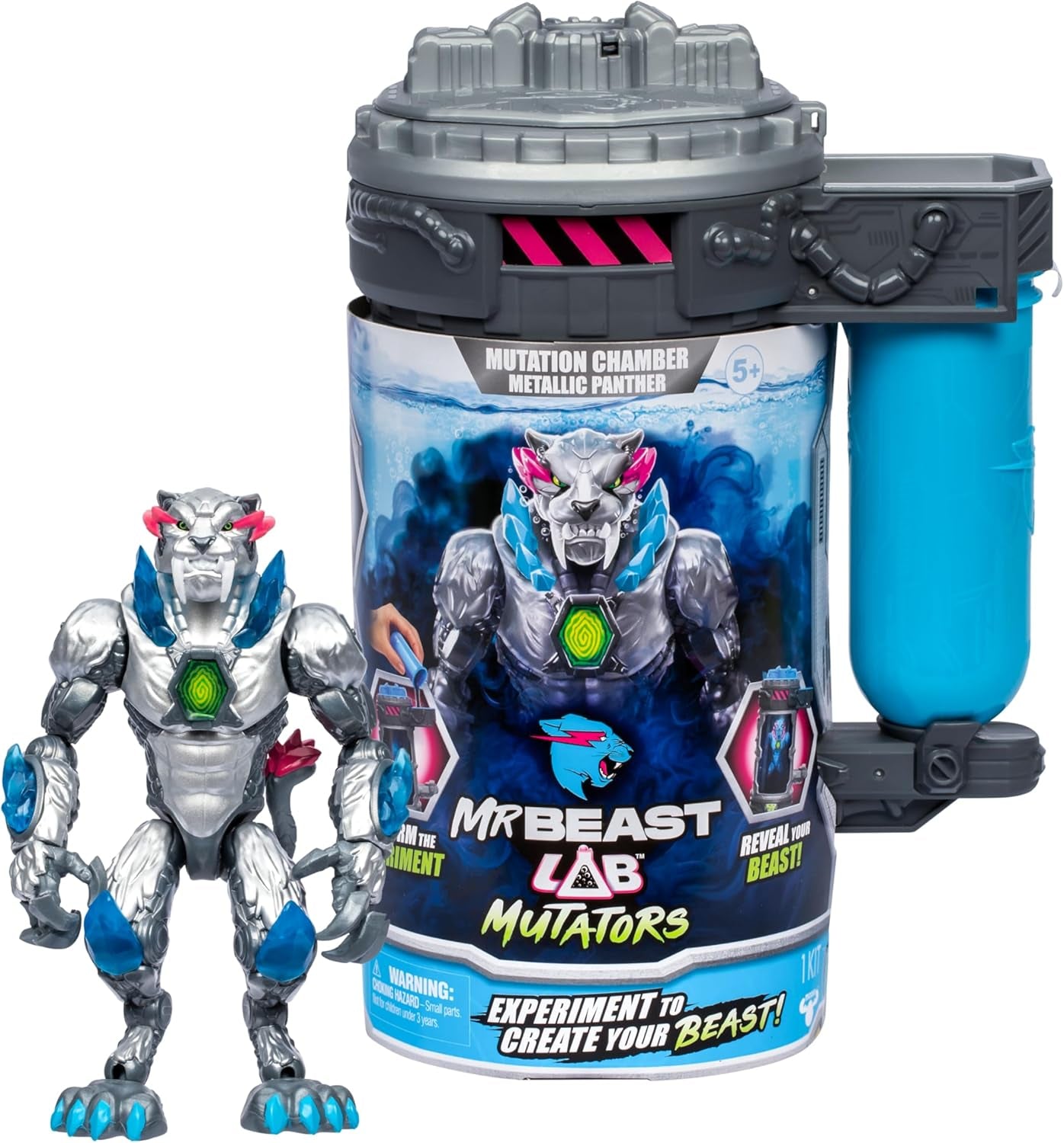 Mutatori; Mutați bestia supremă. Experimentați și creați figura de acțiune Stealth Panther de la Mrbeast. 3 de colecționat, Iconic Panther, Stealth Panther, Metallic Panther Action figures Naty Shop Panteră metalică