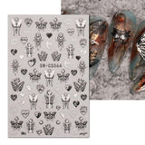 JMEOWIO Nagelsticker Schmetterling 9 Blatt Nail Art Sticker Selbstklebend Nagelaufkleber Mond Dekoration Nageldesign Zubehör