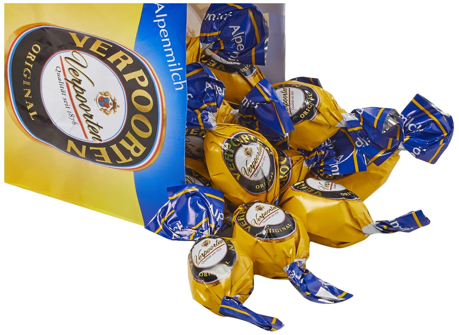 RCP Verpoorten Minis, Trufe cu lichior de ouă, Ciocolată cu lapte alpină, Umplutură lichidă, Conține alcool, Cadou minunat, 110 g (Pachet de 2)