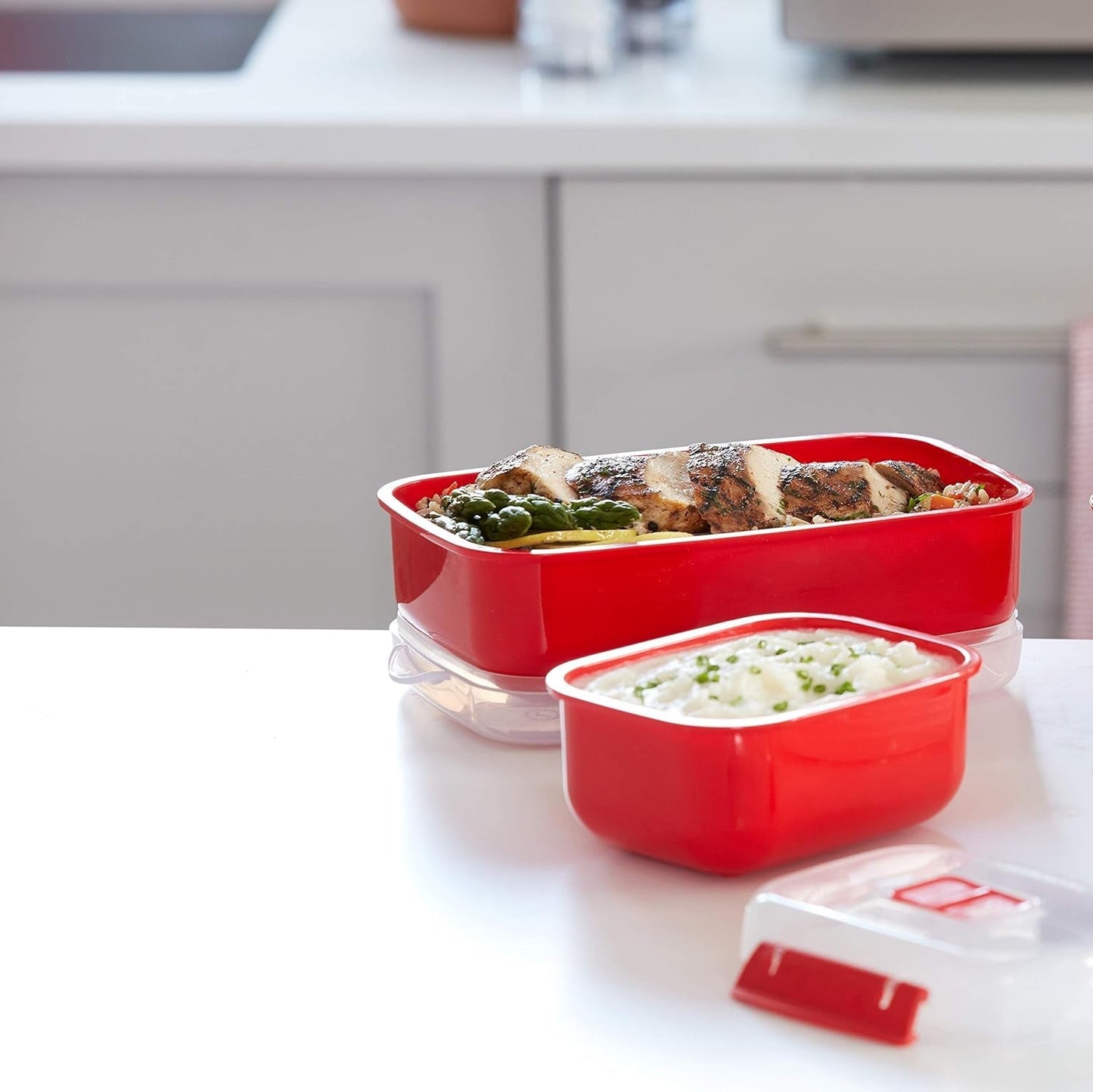 Recipient de depozitare Sistema KLIP IT, pachet de 6 Cutii depozitare alimente Naty Shop