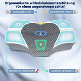 SAHEYER pernă ortopedică pernă de susținere a gâtului pernă pentru cap, pernă ergonomică pentru gât pernă pentru dormit lateral 60 X 40 X 13/11 cm pernă din spumă cu memorie pentru dormit lateral, spate și stomac Perne ortopedice cervicale Naty Shop