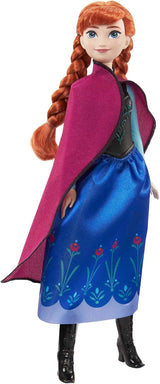 Mattel Disney Princess Anna doll, The Ice Queen doll, Păr pieptănat, Mobil, În costum de călătorie, Capa detașabilă, Cadouri Disney, Jucărie de la 3 ani, HLW49 Papusi Naty Shop