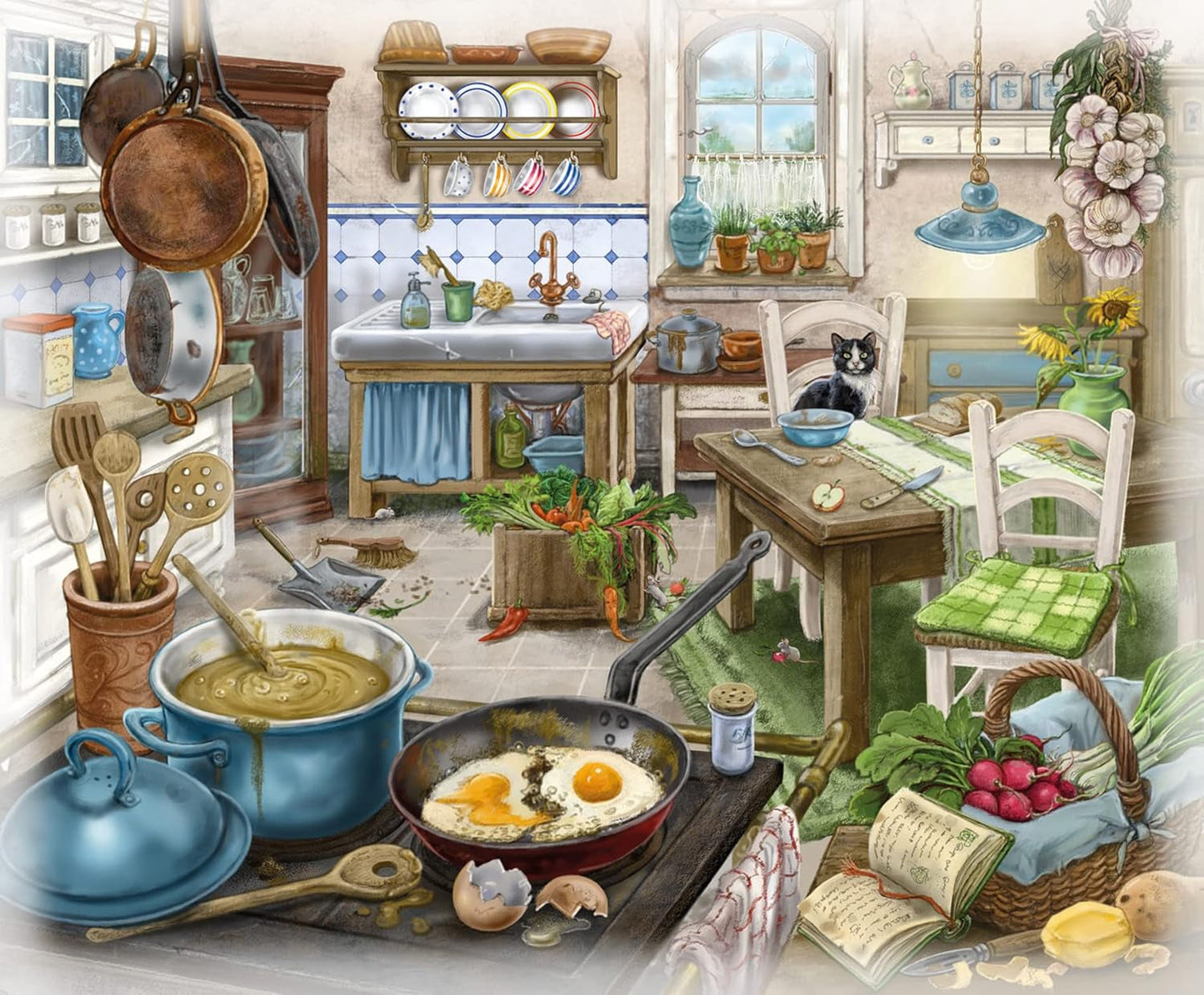 Ravensburger EXIT Puzzle - The Ghostly Manor House - 6X puzzle de 99 de piese pentru adulți și copii iubitori de puzzle cu vârsta de 10 ani și peste Puzzle Naty Shop