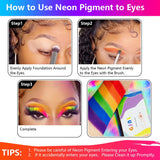 Neon Phosphor Pigment Pulver Für Nägel Lidschatten - 12 Colors Neon Nagel Glitzer Augenpulver Maniküre Halloween Neon Make-Up Dekoration Nail Art Staub Pigment