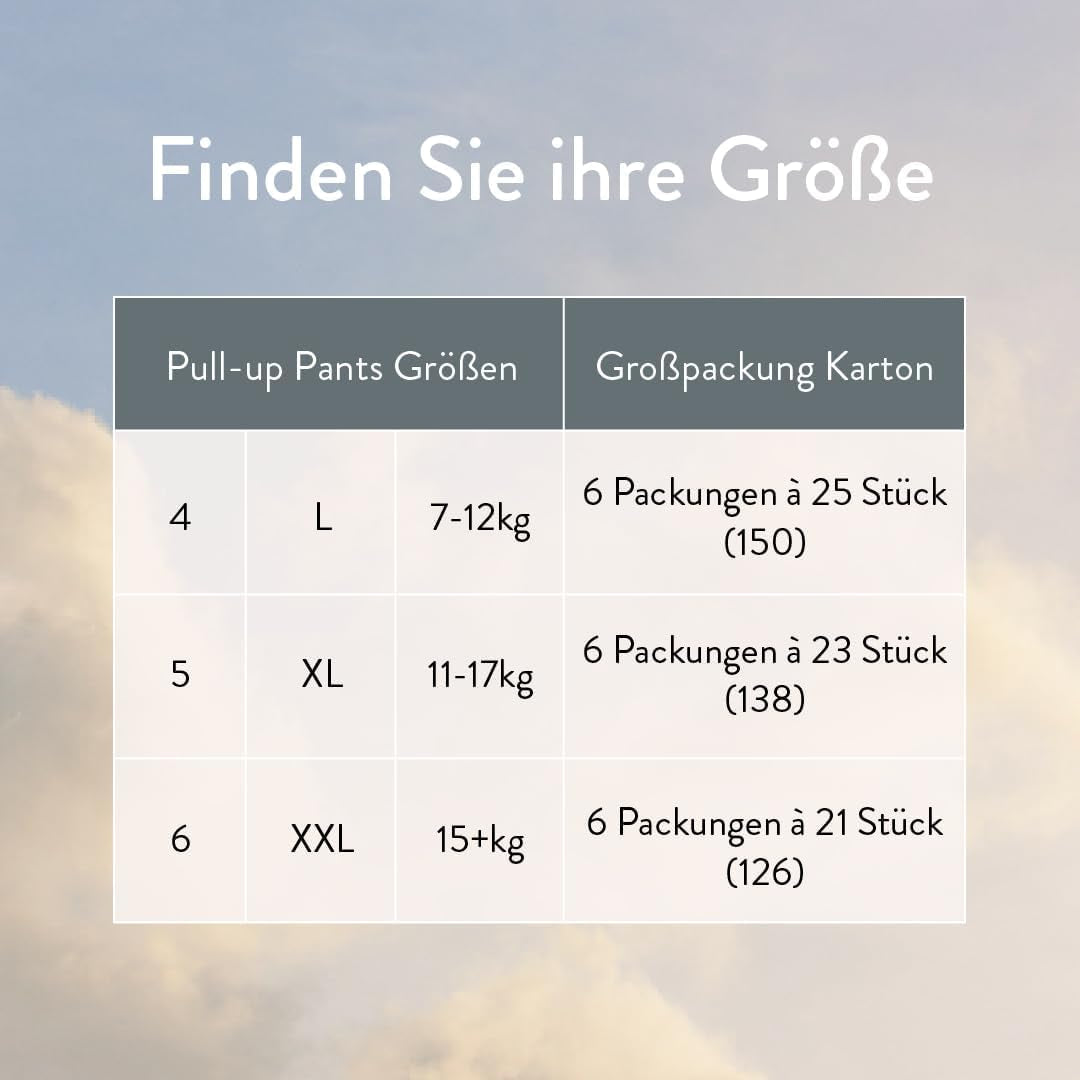 Scutece push-up, mărimea 6 XXL (de la 15 kg) - 1 pungă cu 21 de bucăți - Fără substanțe nocive, ecologice, ultra-plate, pentru utilizare nocturnă - Fabricate în Danemarca