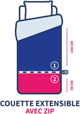 Bleu Câlin plapumă pentru copii 140X(150+50) Cm Special pentru patul copiilor, plapumă temperată extensibilă până la 140X200 Cm, lavabilă la 95°, alb Plapumi si pilote Naty Shop