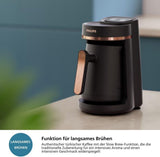 Aparat de cafea turcesc PHILIPS Seria 5000 - Funcție de preparare lentă, Capacitate 4 cești, Protecție la supraîncălzire și revărsare, Indicator de funcționare, Butoane ușor de utilizat, Oprire automată (HDA150/60)