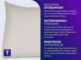 Pernă confortabilă Traumnacht Cozy Back, pernă de citit, 70 x 40 cm bej, husă detașabilă și lavabilă din 100% poliester, buzunar lateral practic, certificată Oeko-Tex, produsă conform standardelor germane de calitate