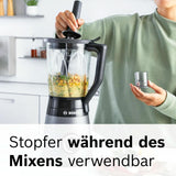 Bosch Standmixer Vitapower Serie 4 MMB6177S, Edelstahl-Klingen Made in Germany, 1,5L Thermosafe Glasbehälter, 0,6L To-Go-Flasche, Stopfer, Universalzerkleinerer, 30,000 U/Min, 1200 W, Silber Bucatarie Naty Shop