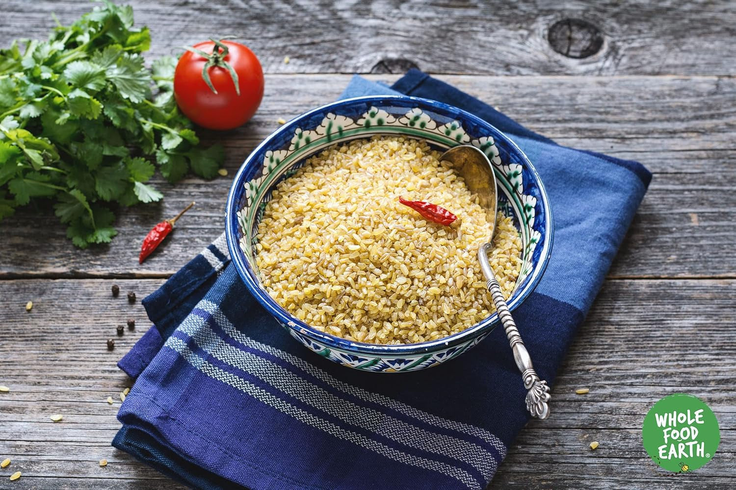 Bulgur din grâu Wholefood Earth - fără OMG - natural - vegan - fără lactate - fără zahăr adăugat, 500g