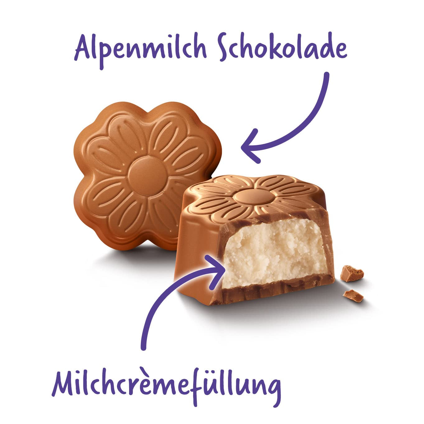 Ciocolate Milka Little Thank You 12 x 44g, Ciocolate fine din cremă de lapte acoperite cu ciocolată cu lapte alpină (pachet de 5)
