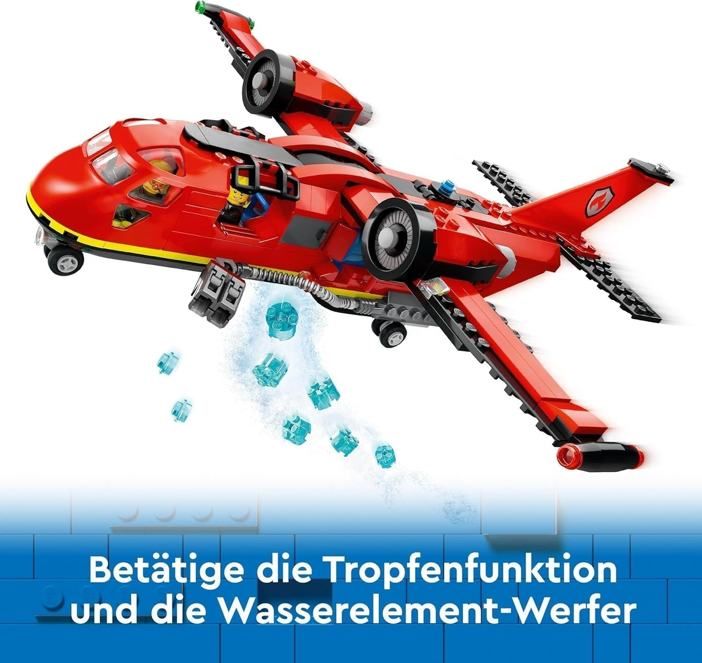 LEGO City Firefighting Plane, Set de pompieri cu avion jucărie pentru copii, set de construcție cu 3 figuri de pompieri și decor de incendiu, idee excelentă de cadou pentru băieți și fete de la 6 ani 60413 Seturi de constructie Besuche den LEGO-Store