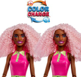 Păpușa Barbie Pop Reveal Bubble Tea și accesorii, Păpușă la modă parfumată Berry Bliss cu animal de companie, 8 surprize, inclusiv schimbător de culoare, cană de depozitare, HTJ20