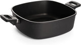 Woll Nowo Titanium Guss-Kasserolle Viereckig - Induktiv -, 28 X 28 Cm, 10 Cm Hoch, 6.0 Liter, Mit 2 Seitengriffen - Geeignet Für Alle Herdarten, Aluminium, Backofenfest, Schwarz Matrite si tavi pentru copt Naty Shop